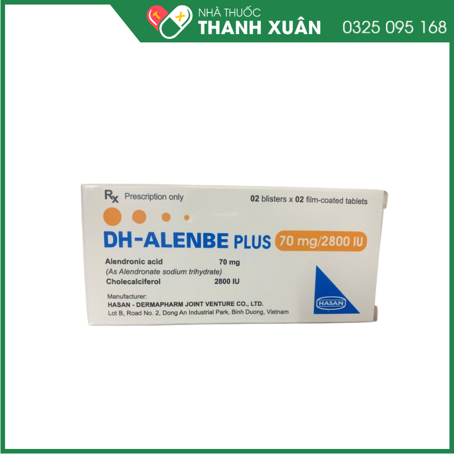 DH-Alenbe Plus 70mg/2800IU điều trị loãng xương
